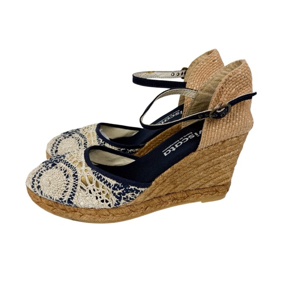 Viscata Barcelona Satuna Limited Edition Canvas Espadrille Wedges Size 9 / 40 - Picture 5 of 16